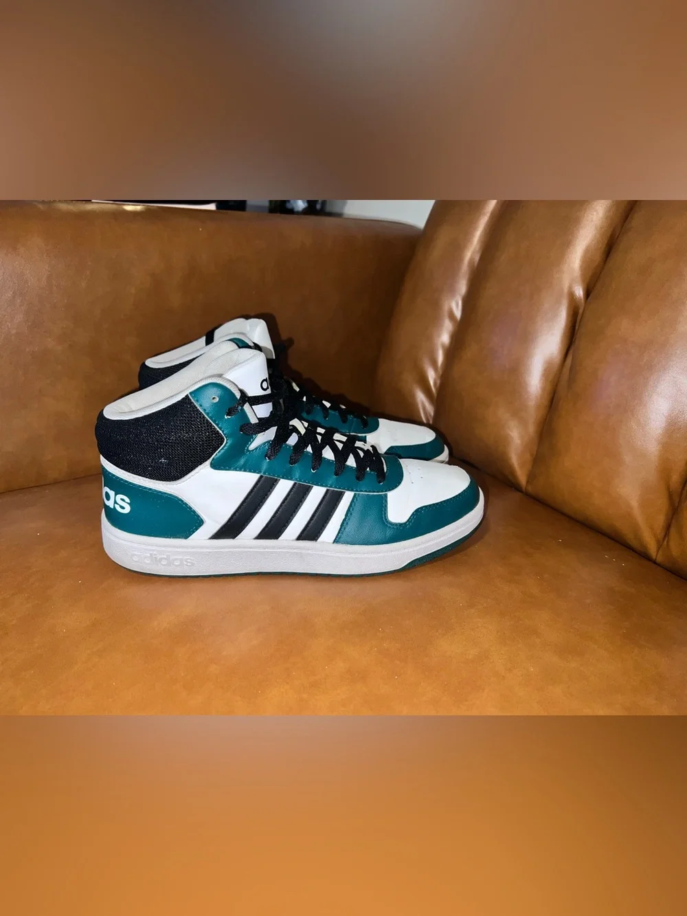 Adidas Hoops 2.0 Mid 'Black Green' FW5995 Men's size 9.5